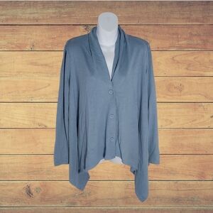 NWT Talbots Blue Button Down Irregular Shirt ~sz Medium